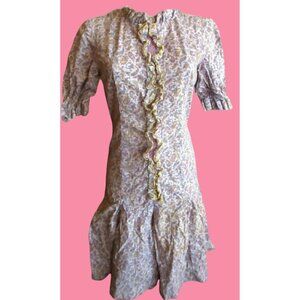 Vintage Womens Peasant Dress 4 1970s HANDMADE Paisley Purple Festival MOD Midi 4